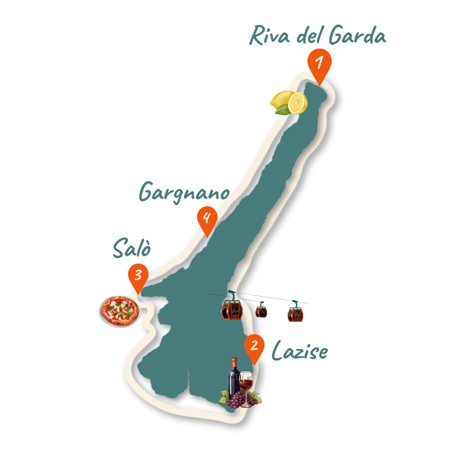 Gardasee Route 10 Tage Karte NEU 01