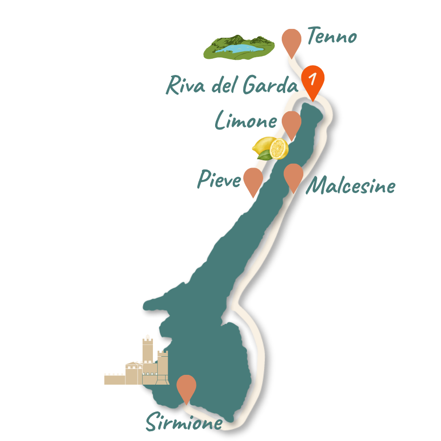 Gardasee Route 3 4 Tage Norden Karte NEU 01