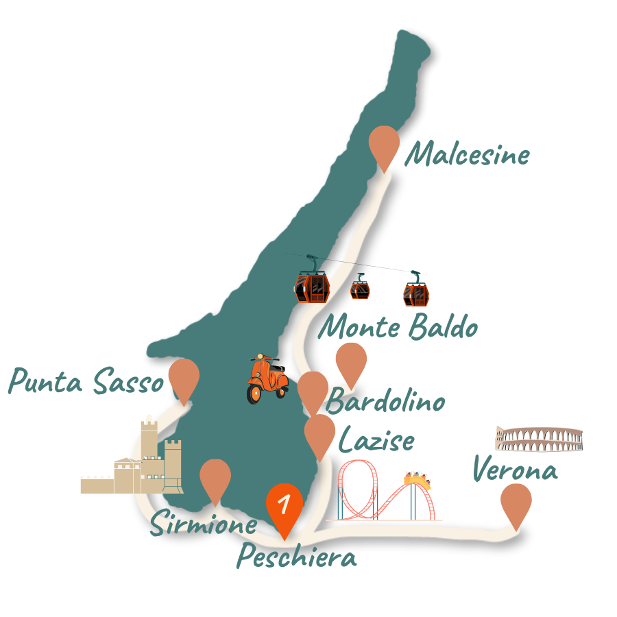 Gardasee Route 3 4 Tage Sueden Karte NEU 01