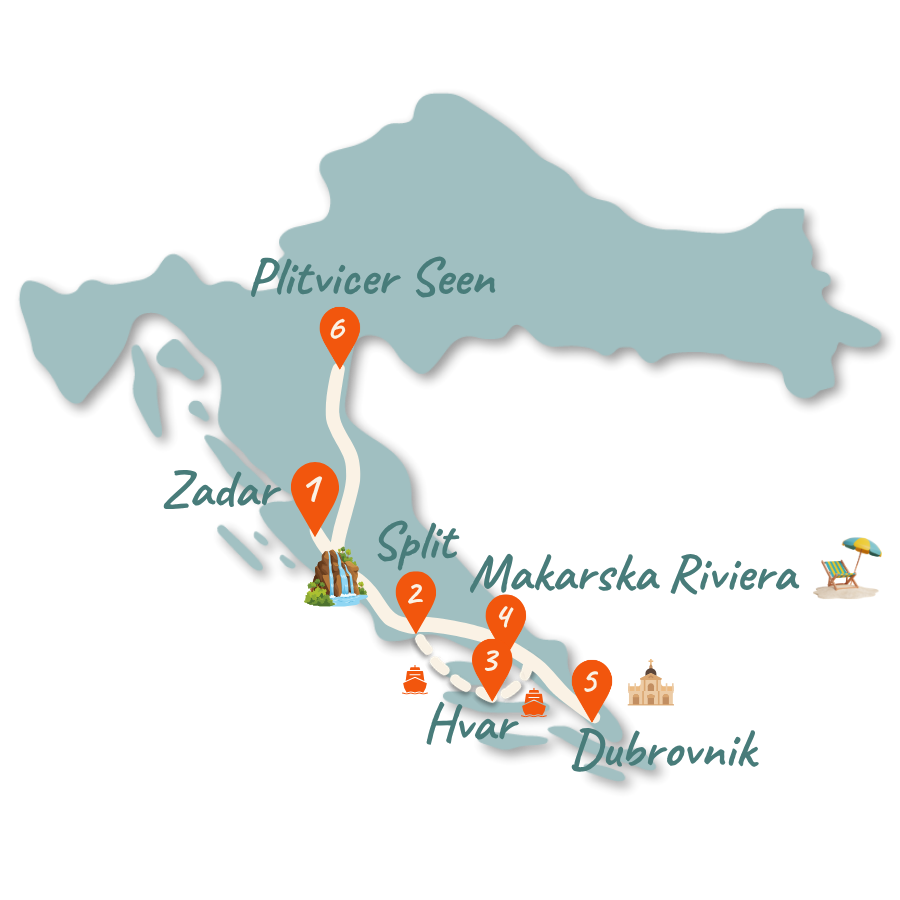 NEU Kroatien Route 2 Wochen Karte 01