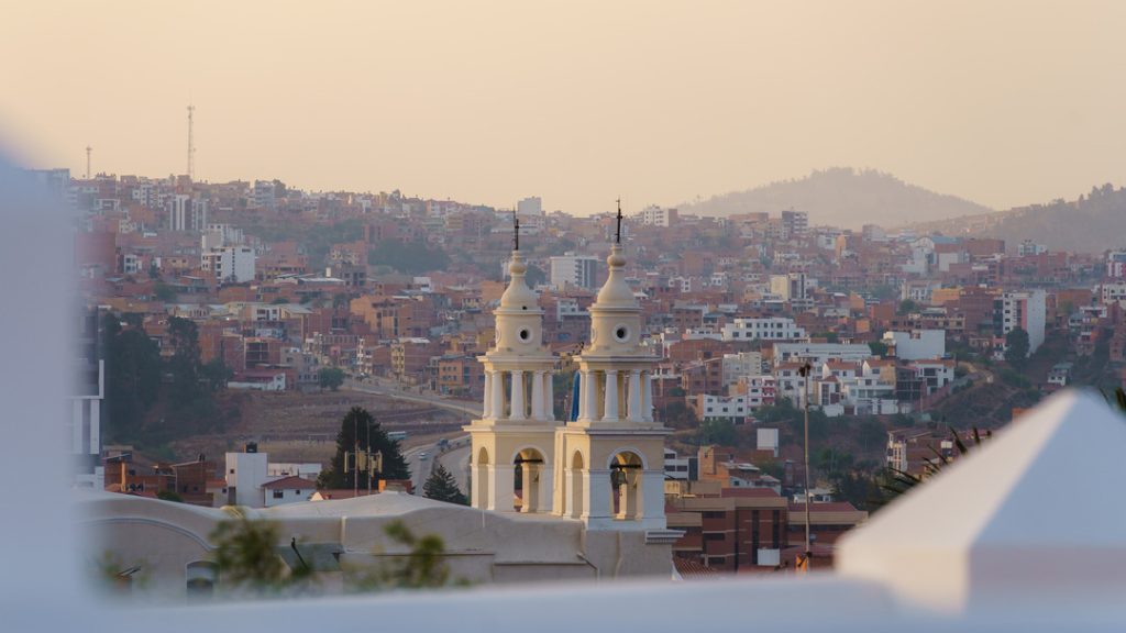 bolivien sucre ausblick zum sonnenuntergang von der lirche san felipe de neri Bolivien_Sucre_Ausblick zum Sonnenuntergang von der Lirche San Felipe de Neri