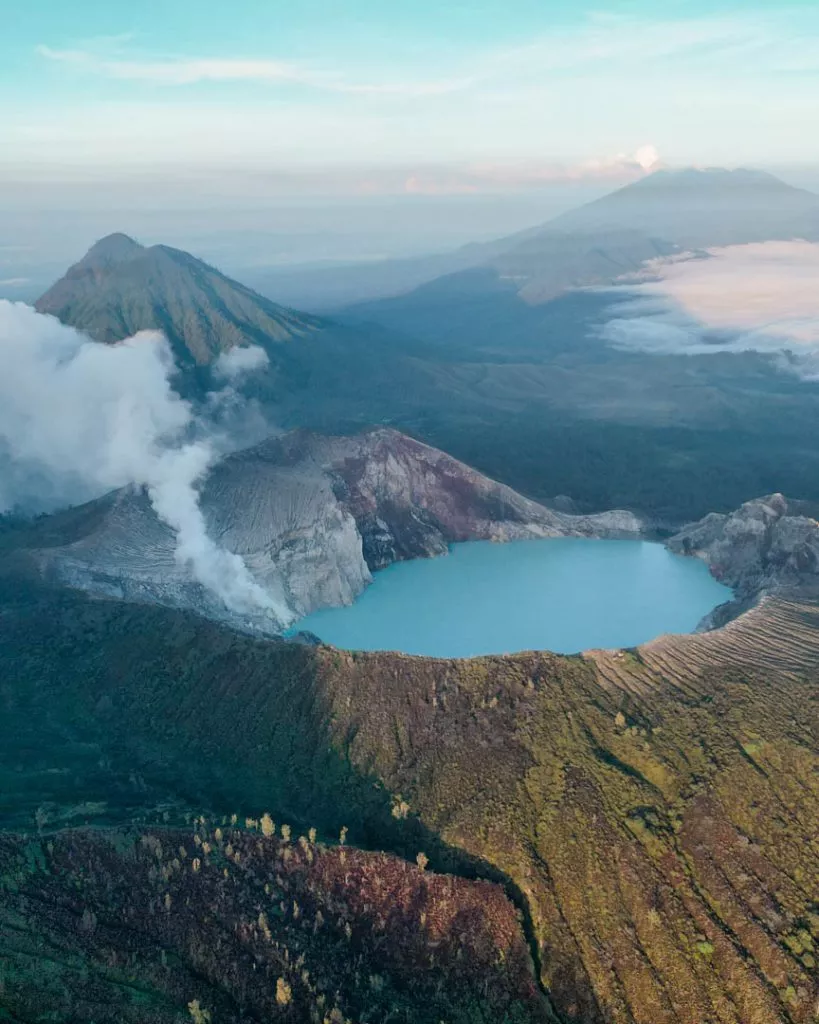 Ijen Vulkan auf Java, Drohne