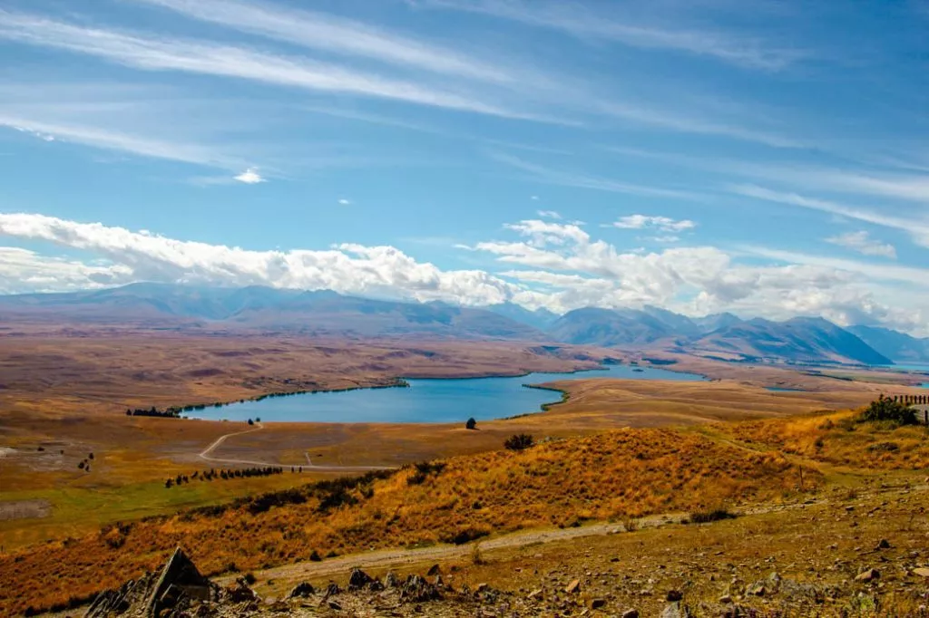 Lake Tekapo, Neuseeland, Aussicht vom Mount John Observatory