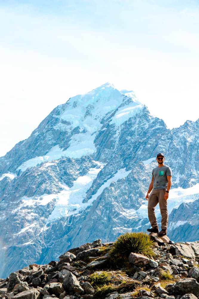 Mount Cook, Neuseeland, Hooker Valley Track, Aussicht auf Mount Cook