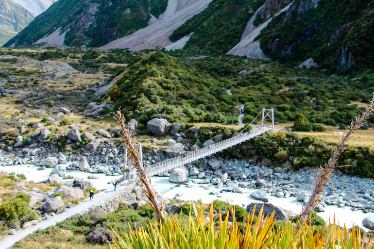Mount Cook, Neuseeland, Hooker Valley Track, Hängebrücke