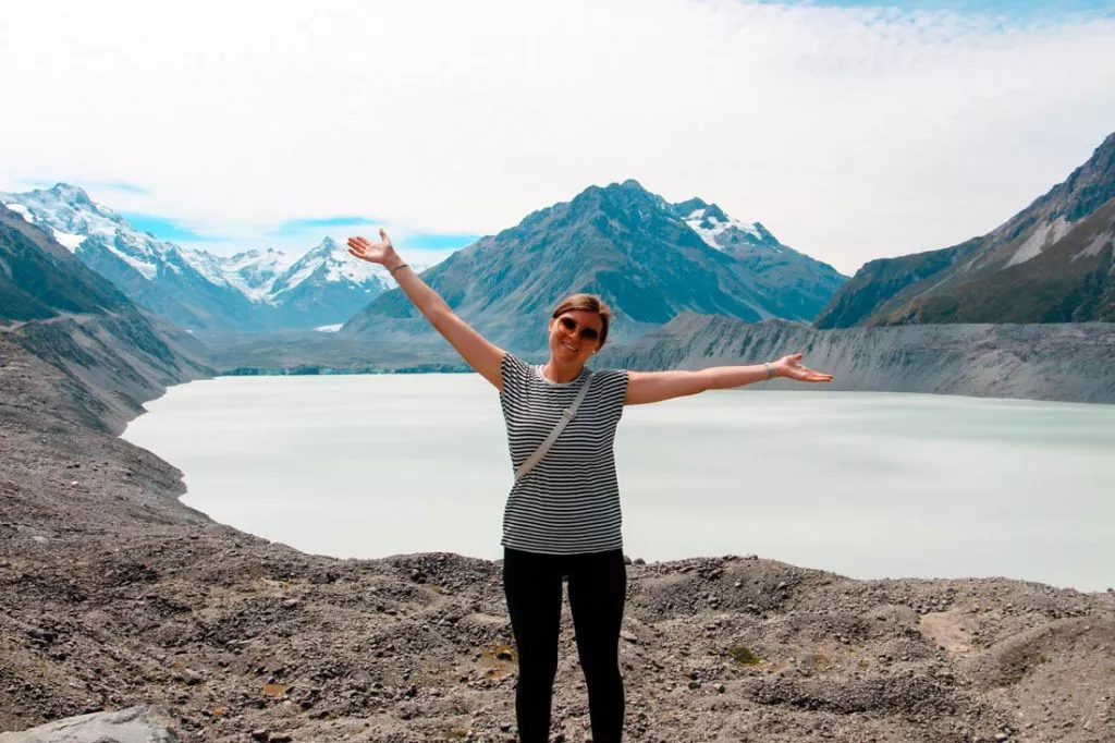 Mount Cook, Neuseeland, Tasman Lake und Glacier