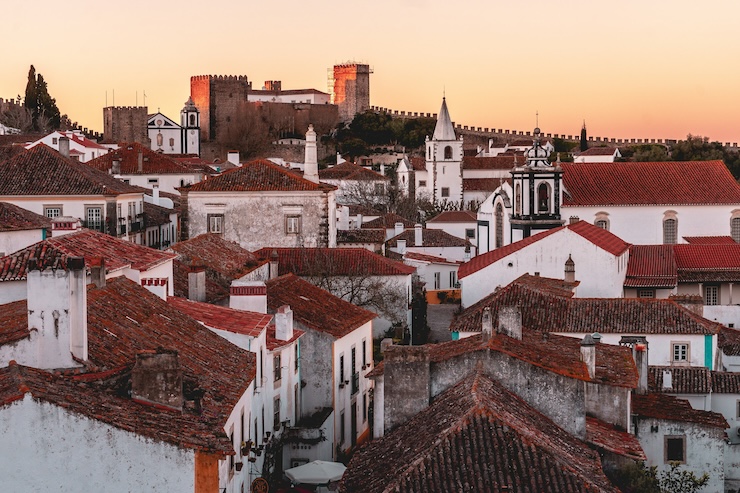 Nazaré, Portugal, Óbidos bei Abenddämmerung