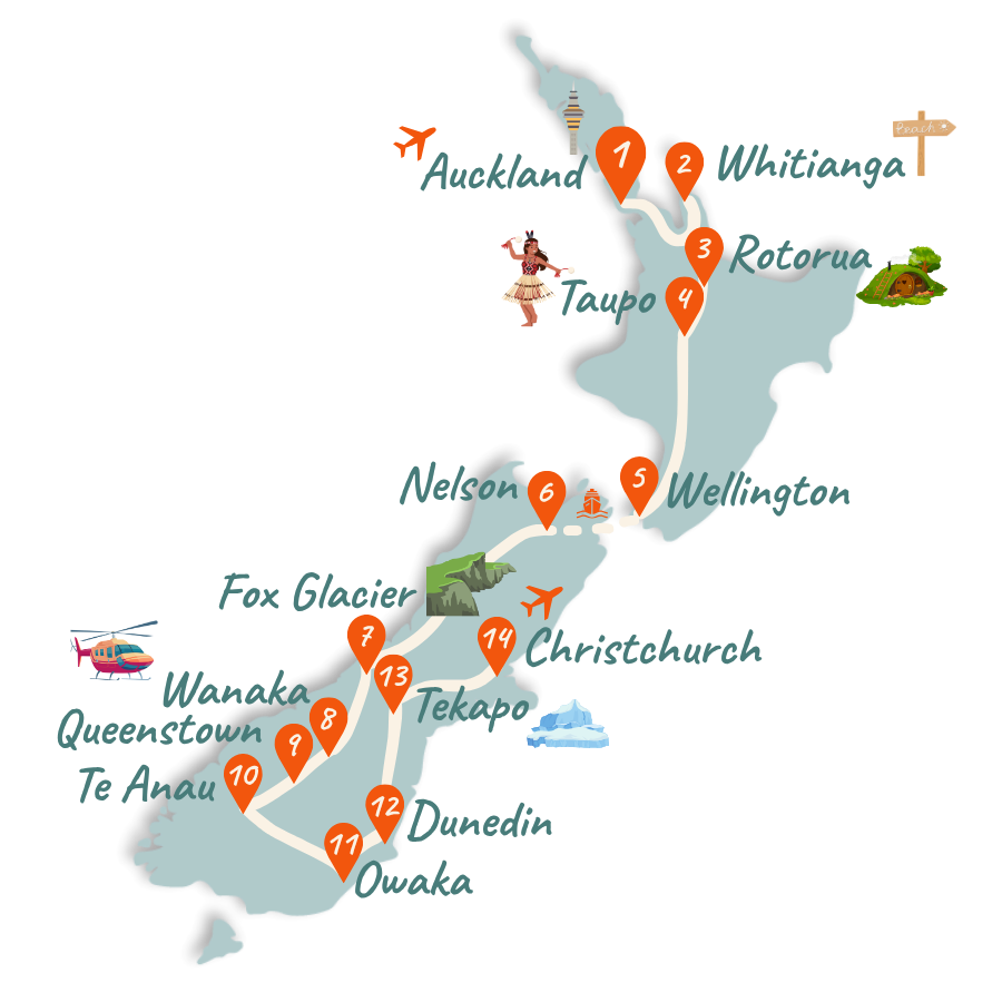 Neuseeland Laenderkarte 4 Wochen NEU 01