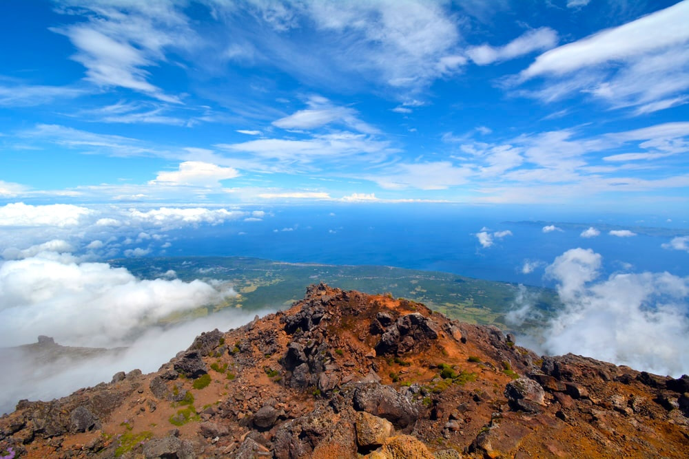 aussicht vom pico gipfel pico azoren portugal Aussicht vom Pico Gipfel Pico Azoren Portugal