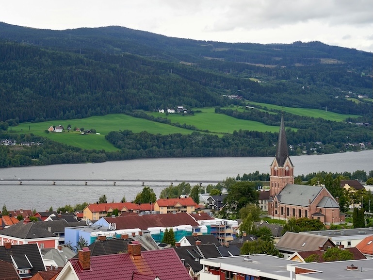 Lillehammer, Norwegen, Blick über die Stadt