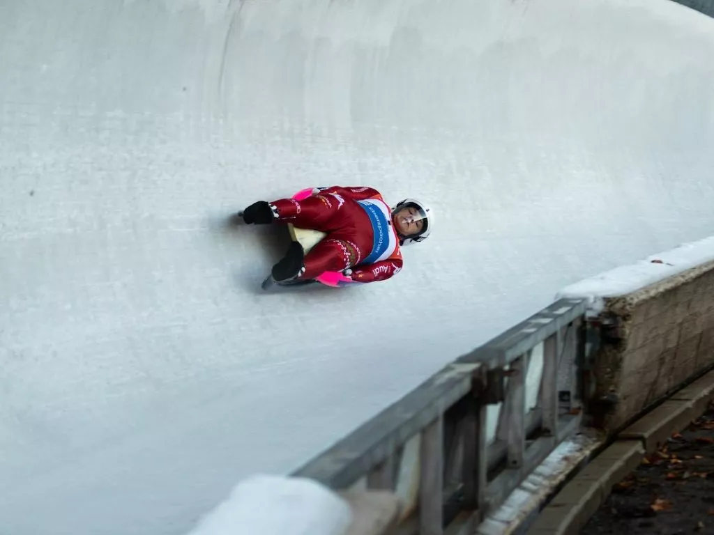 Lillehammer, Norwegen, Bobbahn, Hunderfossen Luge Track