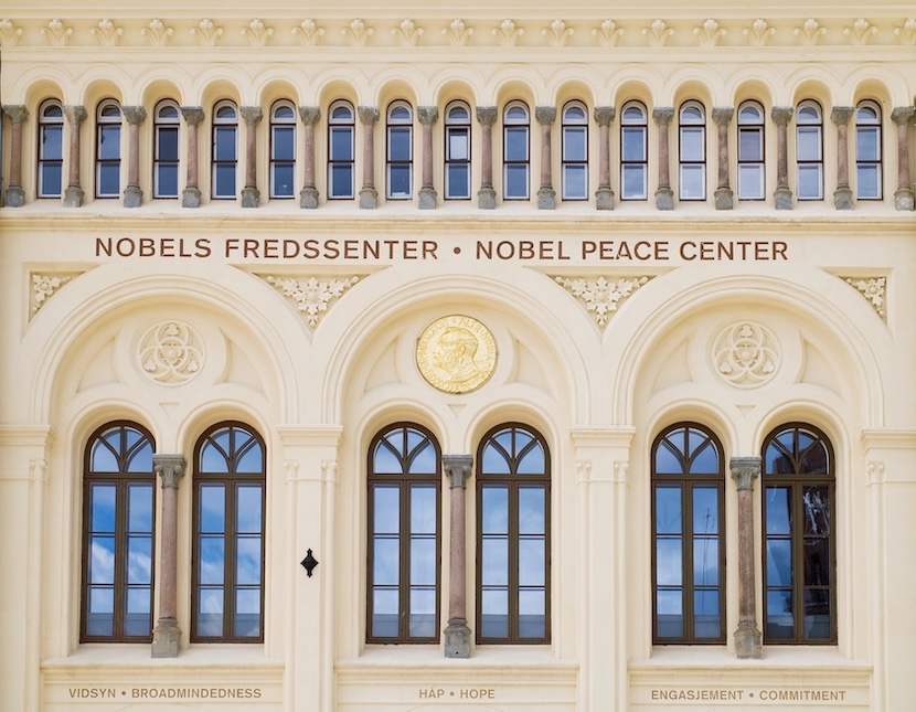 Norwegen, Oslo, Fassade des Nobel-Friedenszentrums