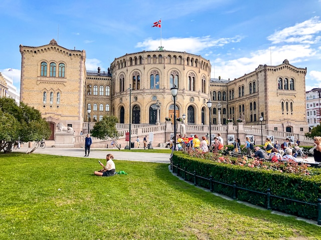Norwegen, Oslo, Parlamentsgebäude Storting