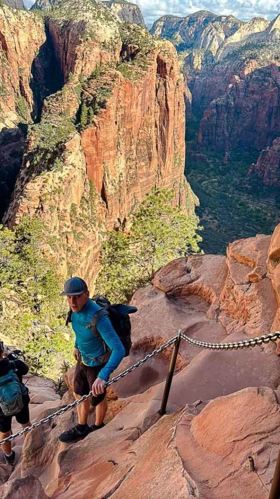 abstieg entlang gratwanderung angels landing Abstieg entlang Gratwanderung Angels Landing