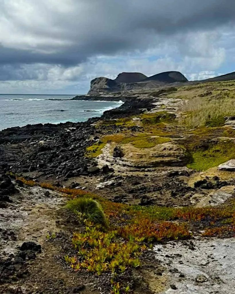 blick auf die vulkanlandschaft zwischen varadouro und capelinhos faial azoren portugal Blick auf die Vulkanlandschaft zwischen Varadouro und Capelinhos Faial Azoren Portugal