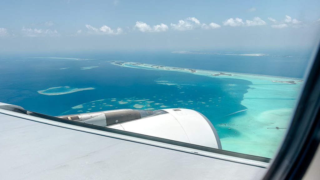landeanflug male malediven Landeanflug Malé, Malediven