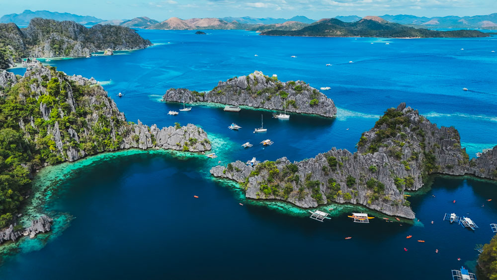 philippinen coron twin lagoon von oben Philippinen Coron, Twin Lagoon von oben