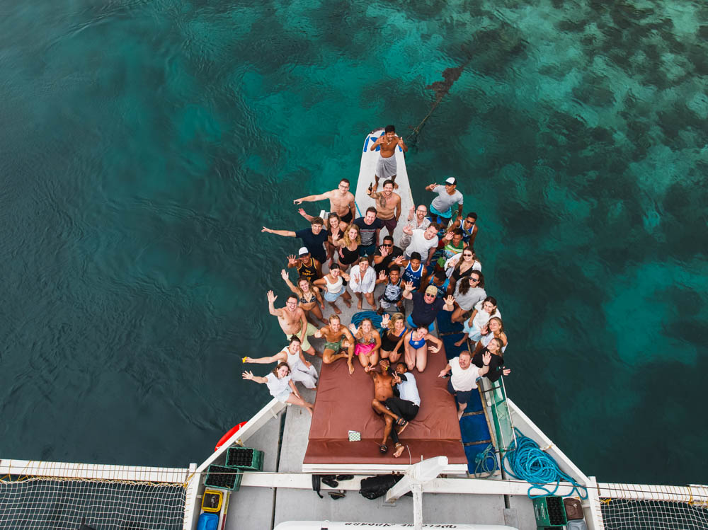 philippinen el nido coron tour unsere gruppe auf dem boot Philippinen El Nido Coron Tour, unsere Gruppe auf dem Boot