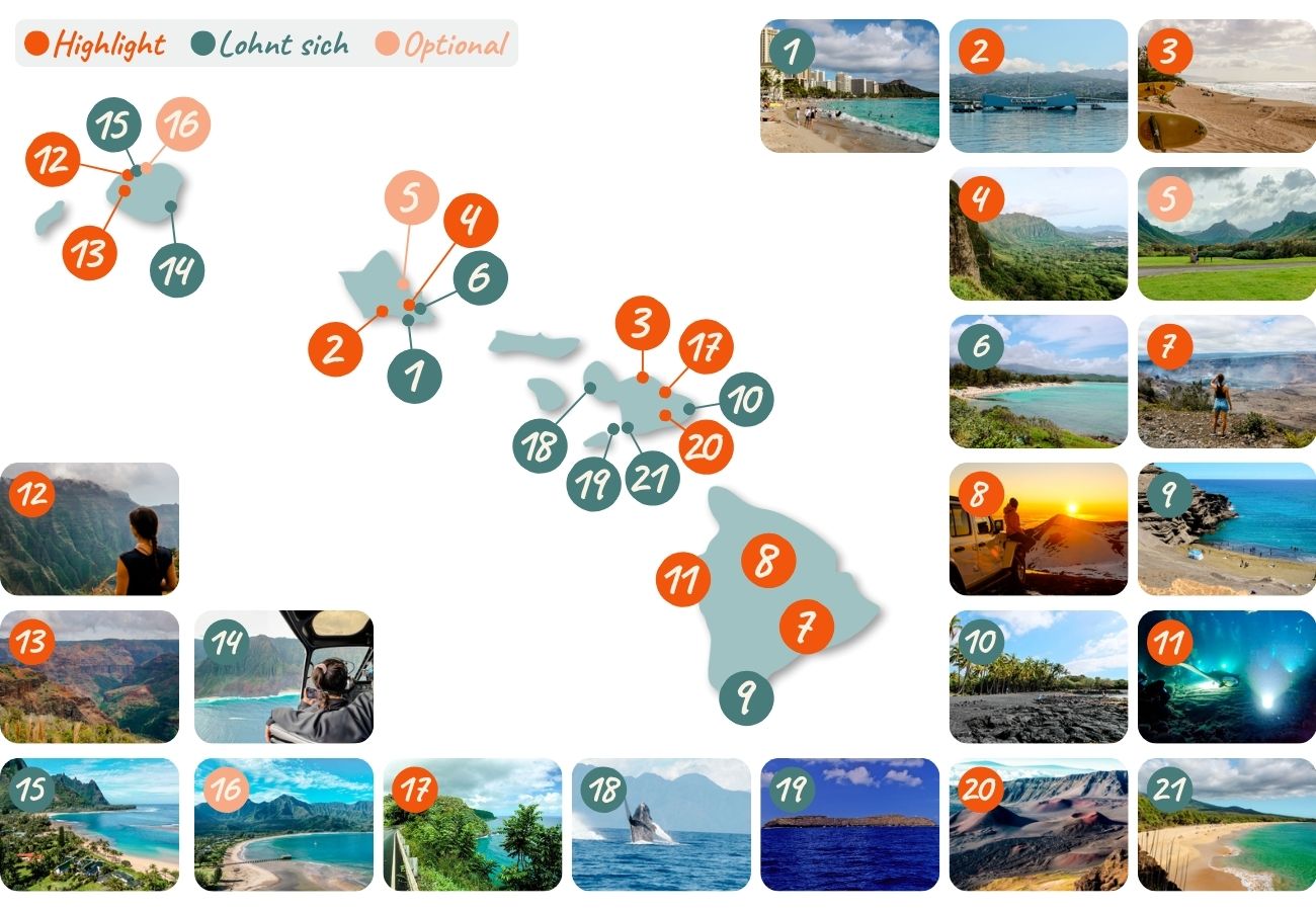 hawaii sehenswuerdigkeiten karte 01 hawaii sehenswuerdigkeiten karte 01