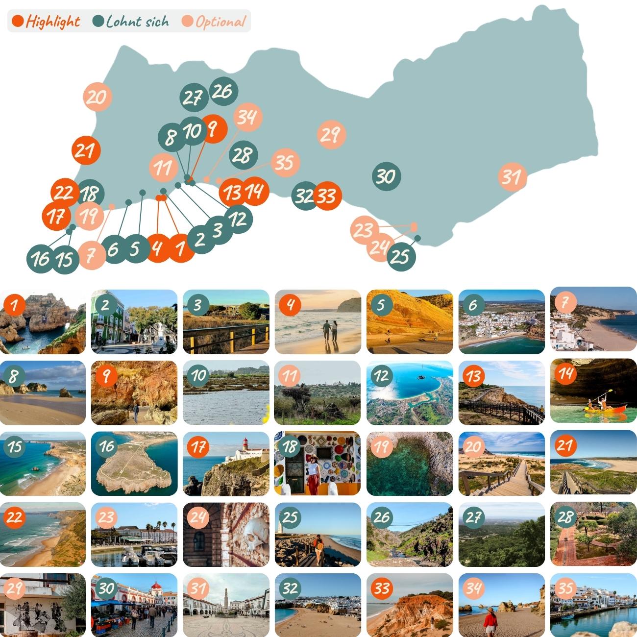 Algarve Sehenswuerdigkeiten Karte 01