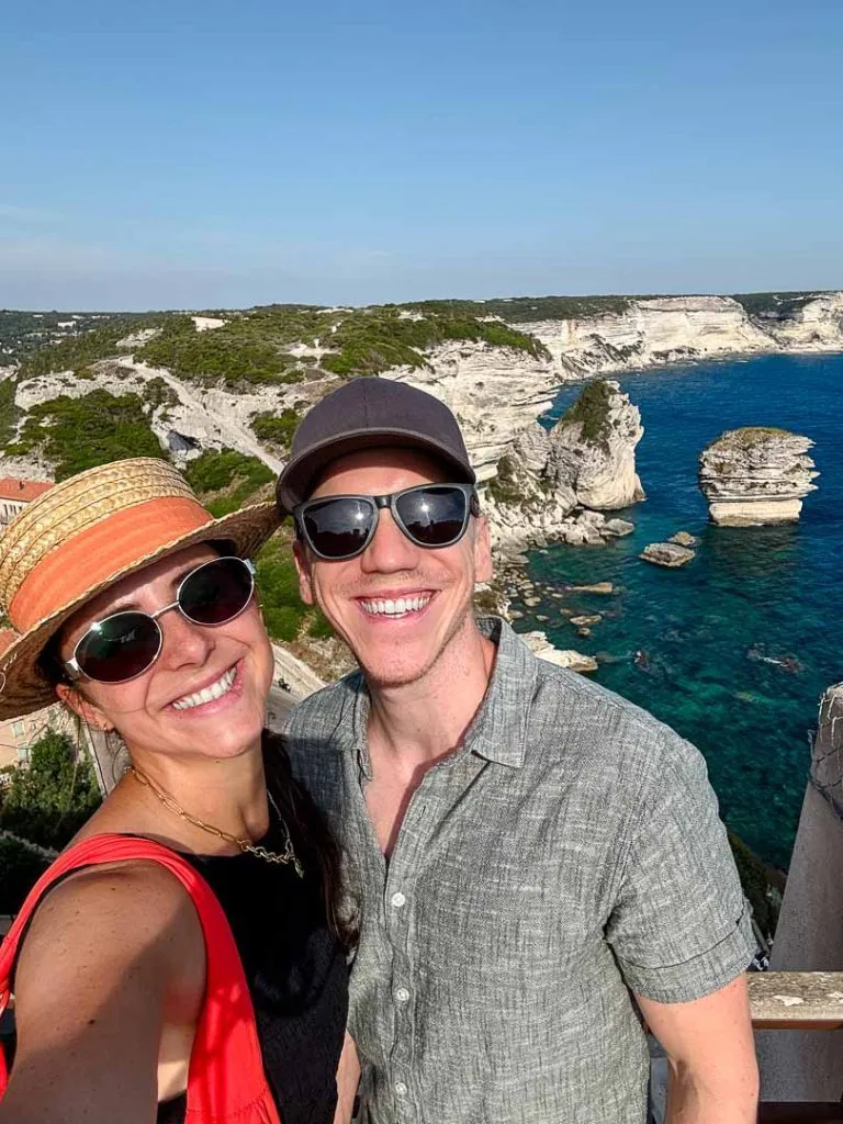 bonifacio korsika 18 von 282 Selfie von der Festung mit weißen Kalksteinklippen, Bonifacio Korsika