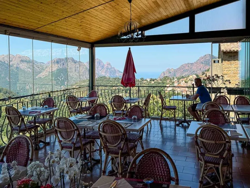 korsika corte restorica 24 von 173 Ausblick vom Café in Evisa, Korsika