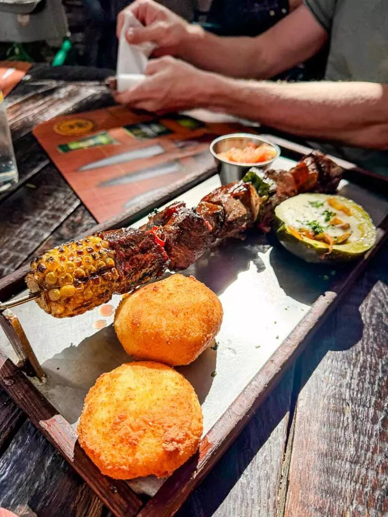 essen bei joes beerhouse in windhoek namibia